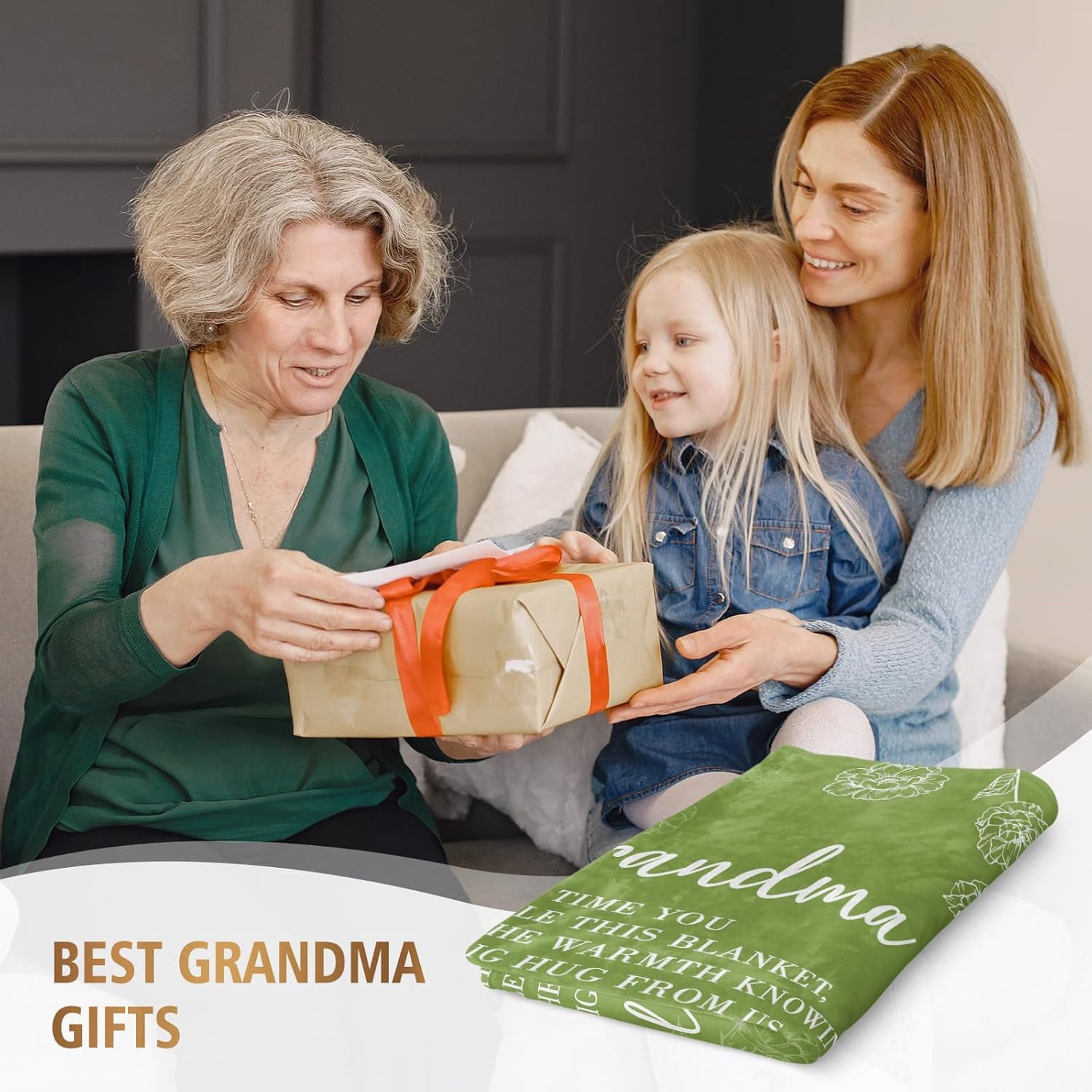 Grandma Gifts, Gifts for Grandma Blanket, Grandmas Birthday Gift from Grandkids, to My Grandmother Throw Blanket