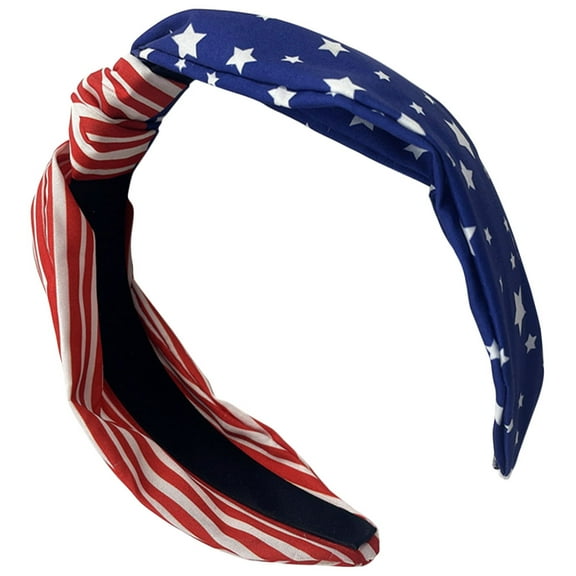 Supvox Patriotic Knotted Wide Headband with Pattern for Independence Day