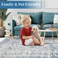 thumbnail image 6 of Machine Washable 9x12 Area Rugs Vintage Rugs Non Slip Low Pile Water Resistant Soft Print Pattern Carpet Indoor Decor Polyester Rug Blue, 6 of 7