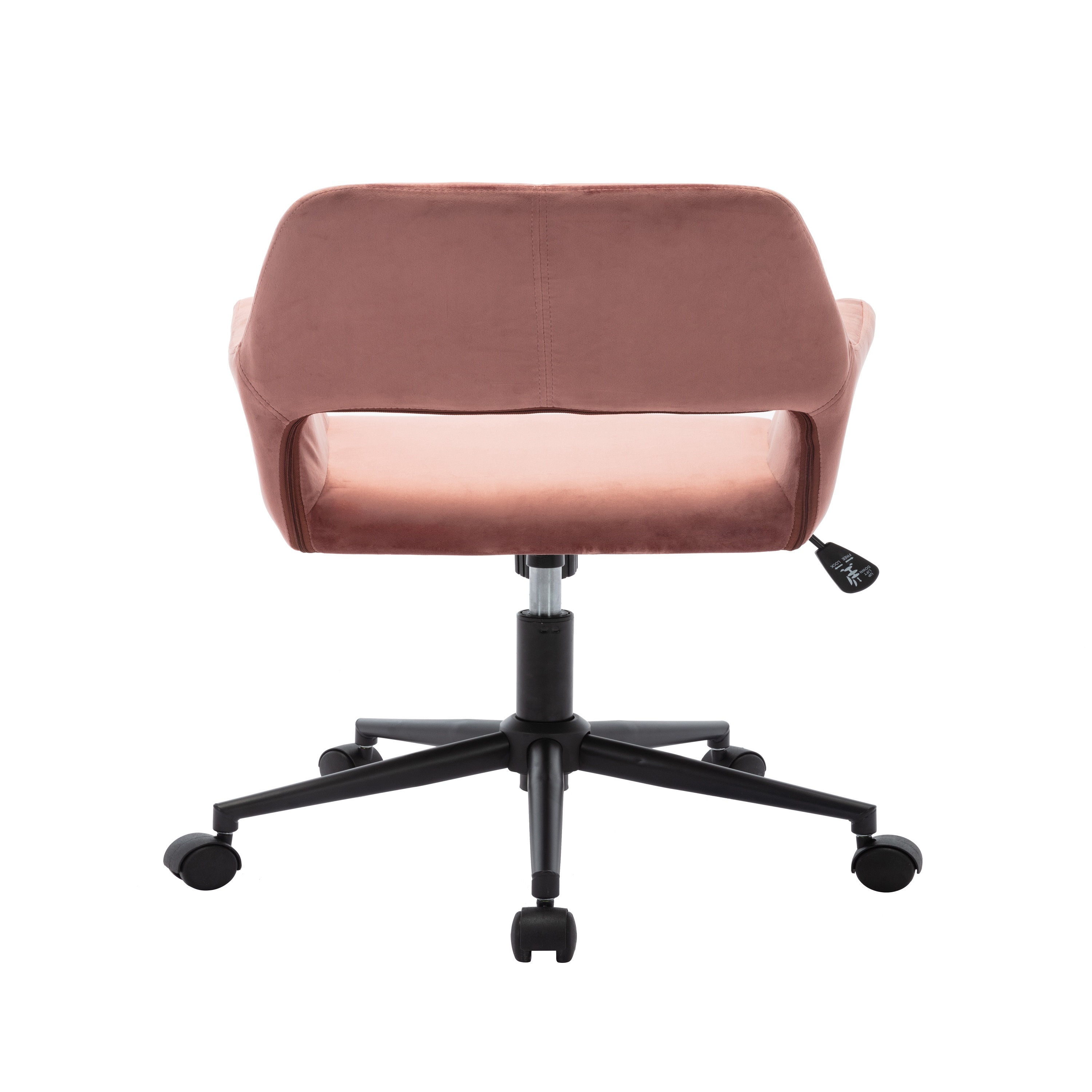 Aukfa Hollow Back Velvet Office Chair With Upholstered,360°Computer Chairs,Swivel Makeup Chair For Girls Women,Modern Design Task Chair With High Adjustable,Cute Chairs For Bedroom Desk,Pink