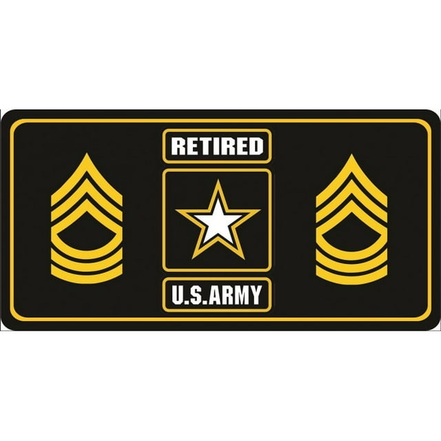 U.S. Armée Retraité Maître Sergent Photo License Plaque