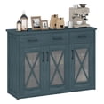 thumbnail image 1 of Costway Farmhouse Buffet Sideboard with 2 Drawers Fluted Barn Doors for Kitchen Dining Room Turquoise, 1 of 10