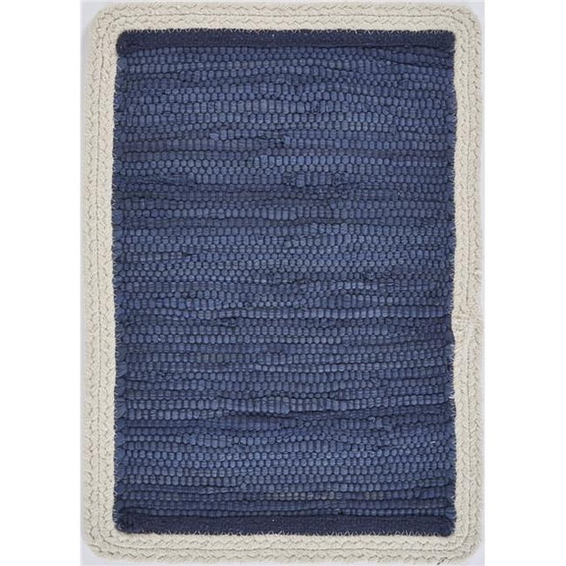 LR Resources TABLE18017IND1117 Bordered Place Mat, Indigo