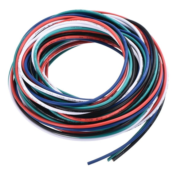 18 Gauge Hookup Wire 3.0m/10ft 18AWG Flexible Electrical Wire Tinned Copper Stranded 5 Color, 2mm