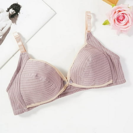 CHY FASHION Cotton Nursing Bra Summer Breathable Breastfeeding Bras Women Maternity Bra Plus Easy Feeding Bra Wire Free