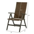 thumbnail image 6 of Outdoor PE Wicker Foldable Reclining Chair with Sapphire Stripe Seat Cushion, 6 of 10
