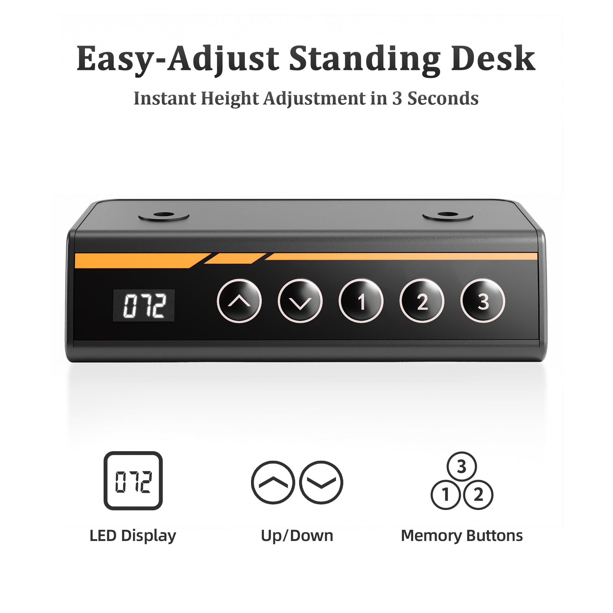 Innovar Electric Standing Desk, Small Stand up Desks,Computer Motorized Study Rising Desk W/Memory Preset Office Height Adjustable Height Sit-Stand Desk for Teens & Adults,40x24 inches,Brown