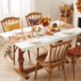 thumbnail image 3 of Fall Scarecrows Cotton Linen Rectangle Table Runners 13"x36", Thanksgiving Autumn Pumpkins Leaves Orange Coffee Table Runner Dresser Scarves Table Runners for Wedding Party Banquet Dinner Decor, 3 of 8