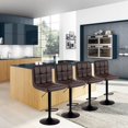 thumbnail image 2 of Bronte Living Leatherette Bar Stool with Adjustable Height, 360 Swivel Design, Comfortable Mid-Backrest, Pedestal Base with Footrest for Kitchen, Pub - Series Clementine - Set of 2, 2 of 8