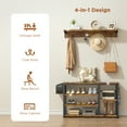thumbnail image 4 of Lofka Coat Rack with Shoe Storage Bench, Entryway Hall Tree, Rustic Brown, 4 of 7