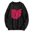 thumbnail image 2 of Xixinqiwan Valentine's Day Sweatshirt,Women 2025 Happy Valentine's Day Shirts Round Neck Casual Solid Slogan Long Sleeve Pullover Sweatshirt Tops, 2 of 4