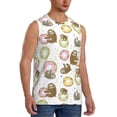thumbnail image 2 of Fotbe Donut Sloth Men's Camiseta sin Mangas Estampada para Hombres, Playera Casual para Gimnasio, Entrenamiento, Playa-Large, 2 of 7