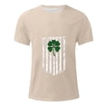 thumbnail image 2 of Men's St. Patrick's Day Shamrock American Flag Graphic Short Sleeve Crew Neck T-Shirt, 2 of 4