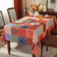 thumbnail image 1 of Rectangle Fall Checkered Tablecloth, Brunt Brown Pumpkin Print Table Cloth for Rectangle Tables, Spill Proof Machine Wash Polyester Tablecloths for Harvest Thanksgiving Farmhouse Party 60×102 inch, 1 of 6