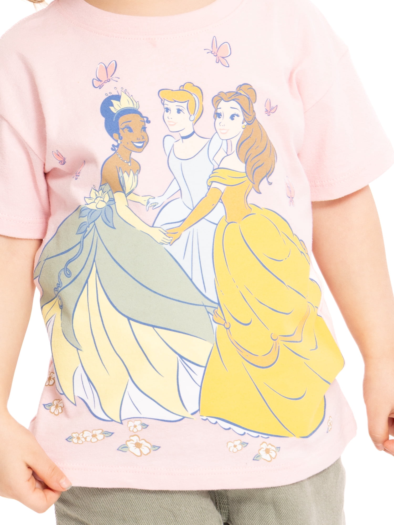 Disney Princess Toddler Graphic Crewneck Tee with Short Sleeves, Sizes 12M-5T