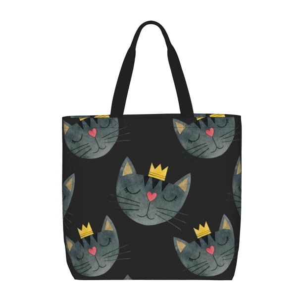 Easygdp Faces Of The Cat Bolsa Tote para Mujer, Bolso de Hombro para Trabajo, Playa, Viajes, Compras y Supermercado
