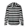 thumbnail image 3 of Kll Black And White Stripes Print Men'S Women’s Upf 50+ Sun Protection Outdoor Hoodie Jacket Long Sleeve Fishing Hiking Performance Shirt- Small, 3 of 8