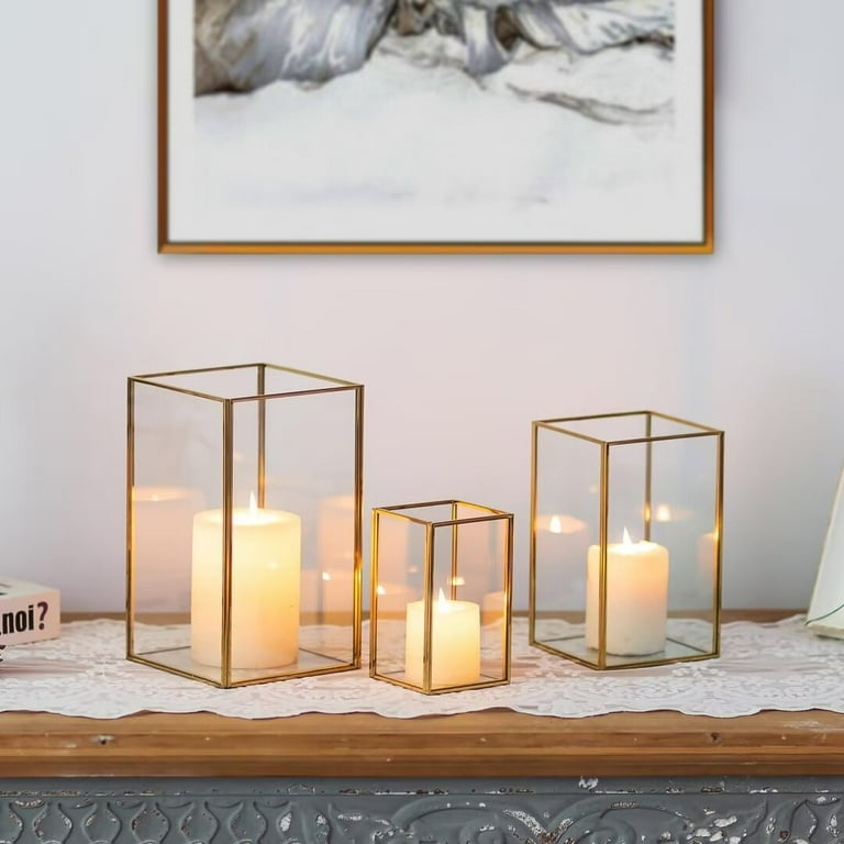 NUPTIO Orkaan Kandelaar Houder Goud: 2 Stuks Glas Metalen Kaarsenhouders voor Taper Kaars Stok 30cm Hoog Heldere Open Einde Kandelaar Cilinder Schaduw Partij Bruiloft Centerpieces voor Tafels