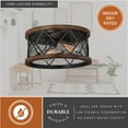 thumbnail image 5 of Bremerton 13-in W Bronze Industrial Cage Drum Flush Mount Ceiling Light, 5 of 8