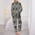 thumbnail image 3 of Pajamas for Women Set - Cartoon Pandas Basketball Comfy Long Sleeve Button Up Pajama Sets for Women 2 Piece, Soft Sleepwear Nightwear Pjs Lounge Sets for Women with Pockets, 3 of 6