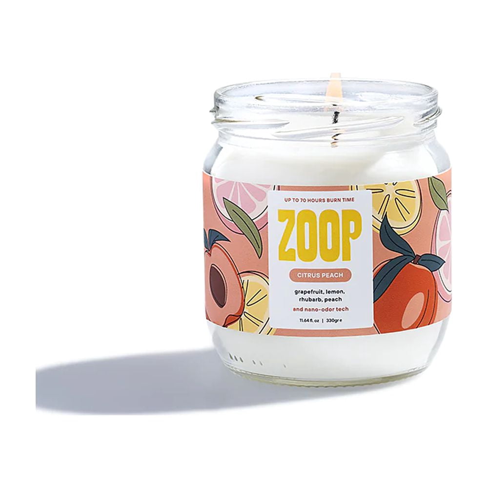 ZOOP Pet Odor Eliminator Candle Odor Eliminator for Home, Citrus Peach 250 ml