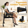 thumbnail image 6 of KLASIKA Waiting Room Chairs with Wheels, Adjustable Mesh Backrest, Desk Chair with Ergonomic Lumbar Support and Thickened Seats Cushion, 2 Pack Black, 6 of 9
