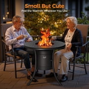 BALI OUTDOORS Dual 1-Pound Propane Fire Pit Table for Outside Patio, 26Inch Black