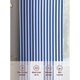 thumbnail image 6 of Navy Blue Stripe Sheer Curtains 45 Inch Length 2 Panels Set for Living Room/Bedroom, Modern White Vertical Striped Geometric Curtain Sheers Drapes Rod Pocket Curtains Window Treatment Set 52''x45''x2, 6 of 7