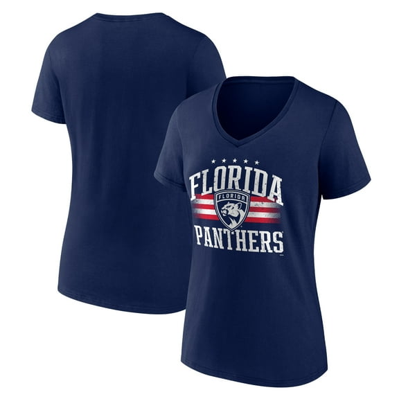Women's Navy Florida Panthers Americana Team V-Neck T-Shirt