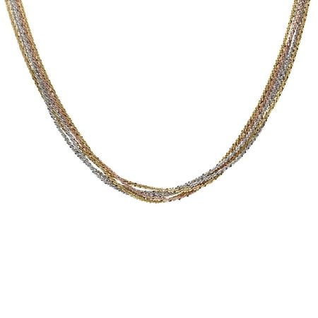 Multi-Strand Rope Necklace in 18kt Two-Tone Gold-Plated Sterling Silver