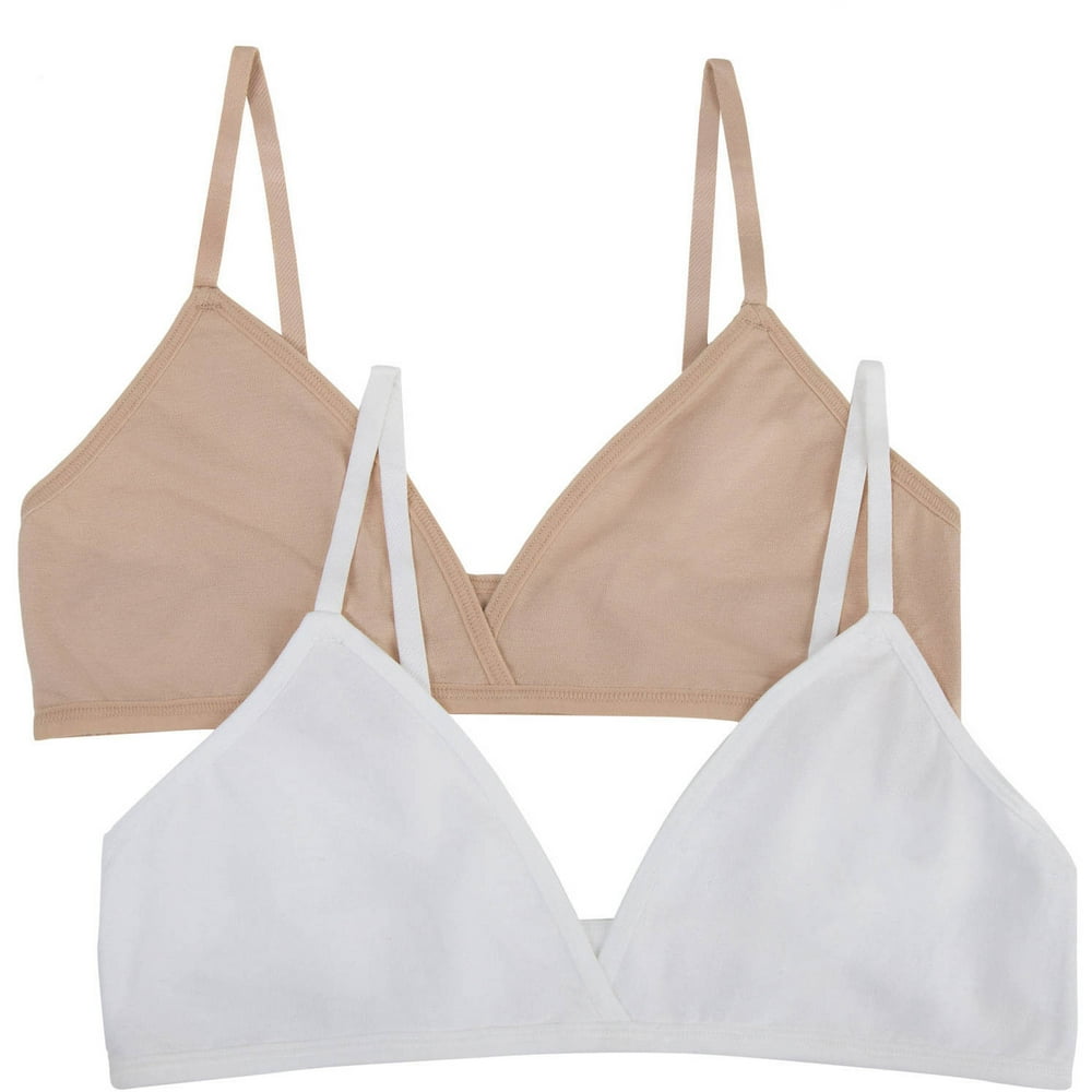 Fruit of the Loom Fruit of the Loom Girls Cotton Bralette, 2Pack