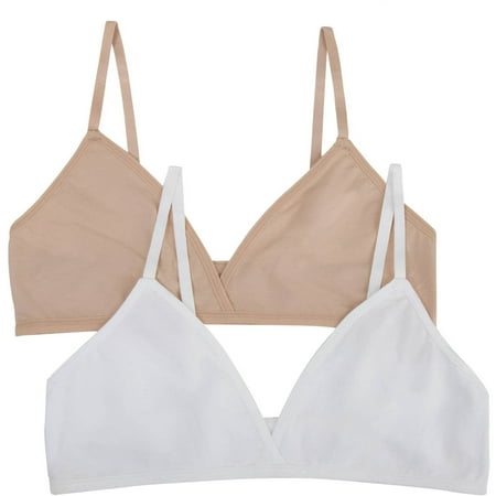 Fruit of the Loom Girls Cotton Bralette, 2 Pack (Little Girls & Big Girls)