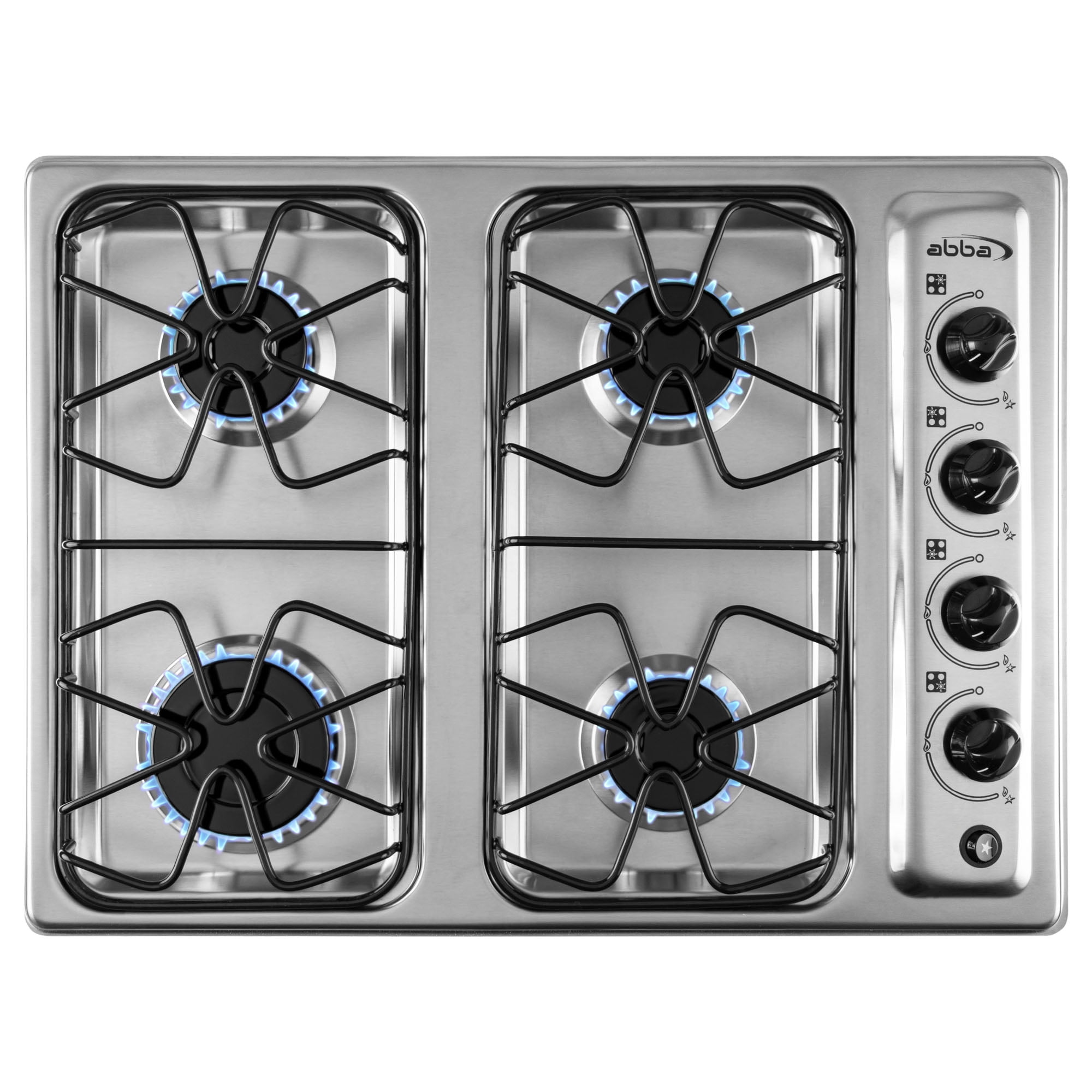 ABBA Appliances 24” Gas Cooktop in Stainless Steel with 1 Ultra Fast and 3 Fast Burners