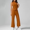 thumbnail image 2 of Women's Summer 2 Piece Outfits Neck Tank Top Cropped Wide Leg Pants Sets 2024 Fashion Tracksuit Women'S Pants, 2 of 6