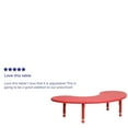thumbnail image 3 of Flash Furniture Wren 35''W x 65''L Half-Moon Red Plastic Height Adjustable Activity Table, 3 of 7
