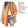 thumbnail image 7 of Women Winter Coat with Double Pockets Loose Color Matching Single-breasted Mid Length Casual Daily Wear Jacket, 7 of 7