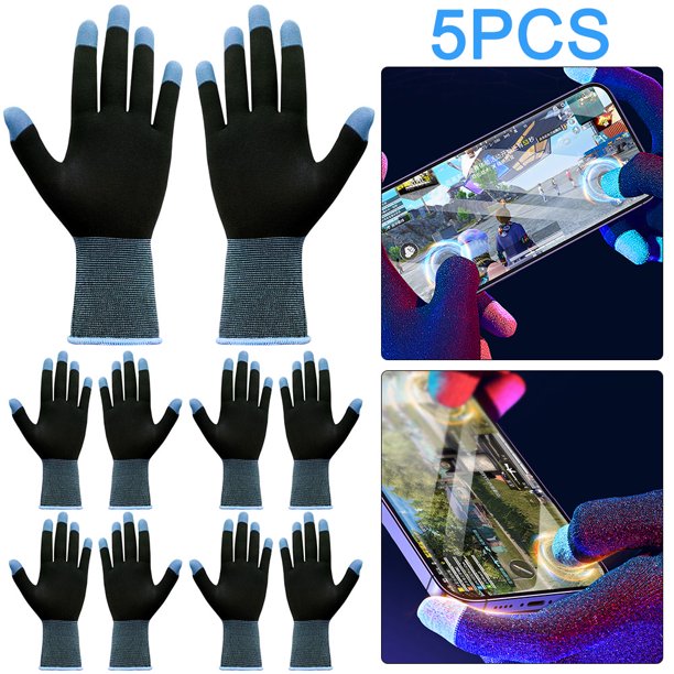 5 pares guantes pantalla táctil para PUBG E-Sports Sara Gaming () Azul