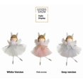 thumbnail image 4 of 3 pack Sparkling Sequins Meshes Skirt Angelic Antlers Girl Ornament Elegant Handmade Hanging Decoration for Celebration（White, pink, and gray）, 4 of 5