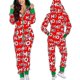 thumbnail image 5 of Pijama navideño de una pieza para mujer con capucha, estampado de Papá Noel, mono acogedor para adultos, ropa festiva para el hogar., 5 of 5