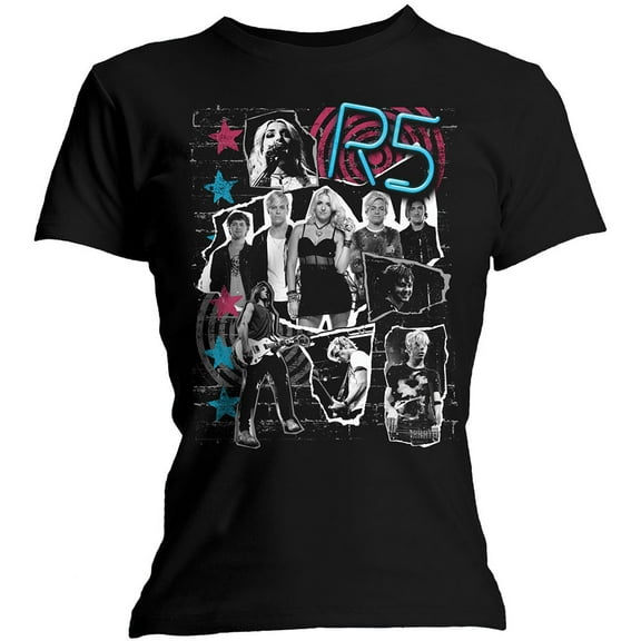 R5 Ladies T-Shirt: Grunge Collage (Large)