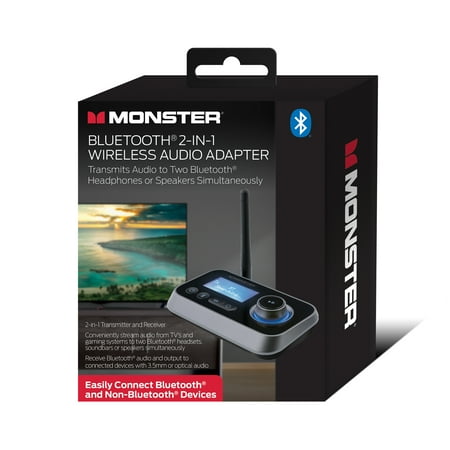 Monster New Bluetooth Wireless Transmitter Receiver, Turn Devices Compatible, 1.7in 0.35 lb