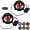 6 Mode A-2PC, variant on Demon Eye Headlights, LED Headlight Kit with 6/33 Light Modes, Realistic Moving Car Headlight with Wireless Remote, 12V–36V DC Compatibility