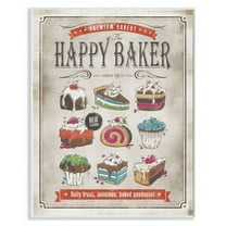 Stupell Industries Happy Baker Vintage Comic Book Design Wall Plaque by Ester Kay