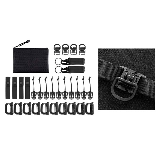 30 piezas Molle accesorios Correa llavero 360 rotación engranaje Clip Sharpla