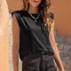 thumbnail image 2 of Blusa Sin Mangas Con Cuello Redondo, Camisetas Sin Mangas Con Almohadilla Para El Hombro, Color Suave Y Puro, Casual Para Fiestas De Citas Para Mujeres ANGGREK Negro L, 2 of 6