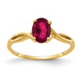 thumbnail image 1 of 14K Yellow Gold 7x5mm Oval Created Ruby ring, 1 of 1
