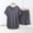Gray1, variant on NominalSnug Pajama Sets for Women Round Neck Short Sleeve Sleep Shirts Wide Leg Pleated Shorts Casual Loose Loungewear