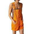 thumbnail image 2 of Women Denim Shorts Overalls Summer Casual Loose Fit Adjustable Rompers Jean Jumpsuit Bib Shortalls Orange XXL, 2 of 8