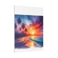 thumbnail image 3 of Tropical Beach Sun Set and Ocean Matte Canvas, Stretched, 0.75" Wall Decor, 3 of 4