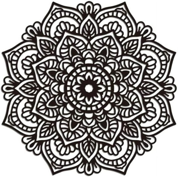 Metal Mandala Wall Art Decor Mandala Flower Wall Art Hanging Decor Signs Mandala Pattern Wall Sculpture Statues for Studio Home Living Room Bathroom Office 11.77x11.81 Inch Mandala